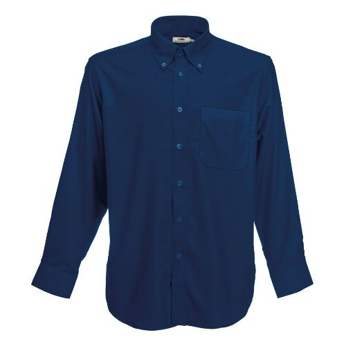 Fruit Of The Loom Oxford Long Sleeve Shirt Navy